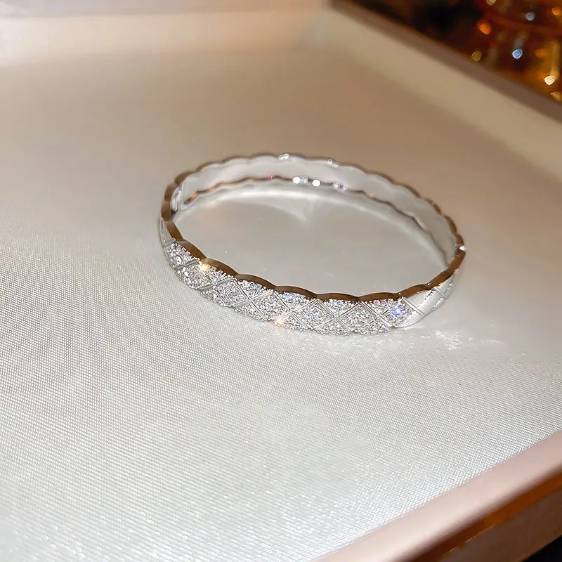 Rose Gold Zircon Bracelets Set for Women