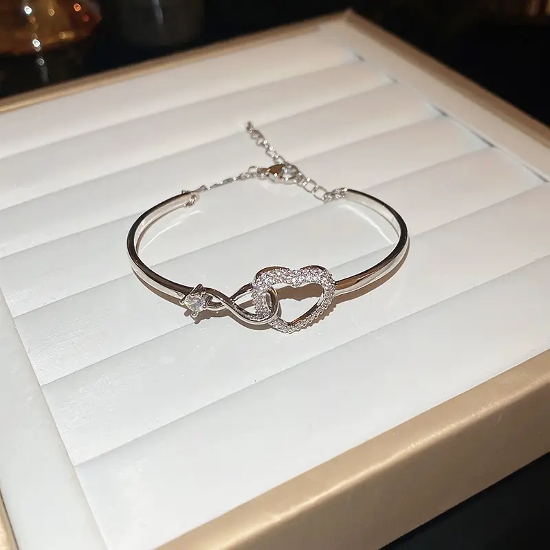 Rose Gold Zircon Bracelets Set for Women