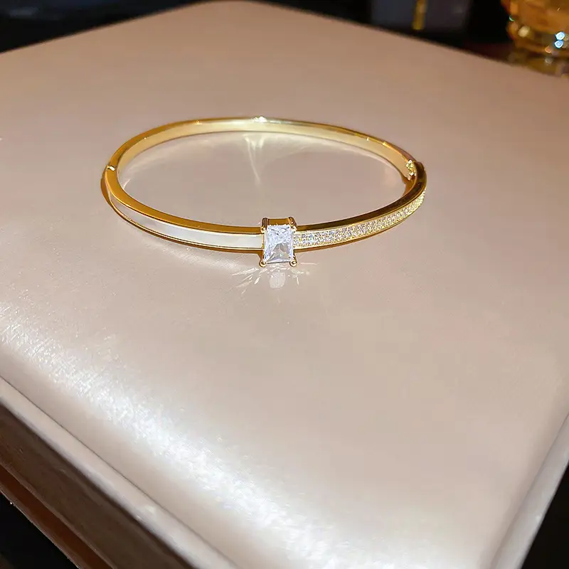 Rose Gold Zircon Bracelets Set for Women