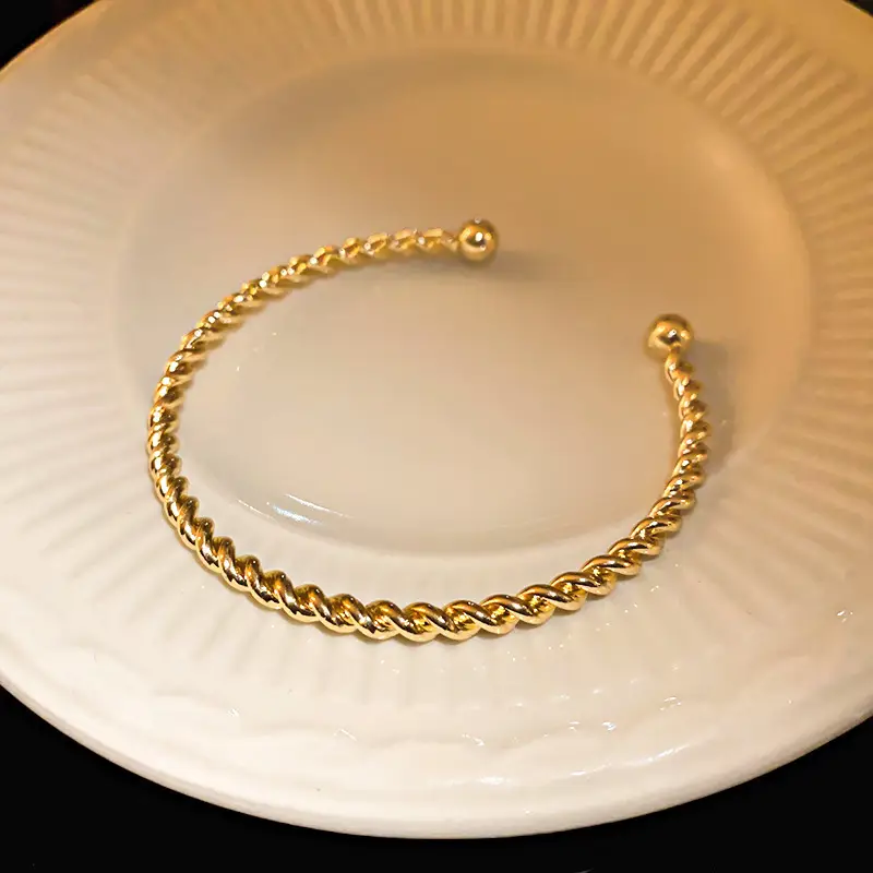 Rose Gold Zircon Bracelets Set for Women