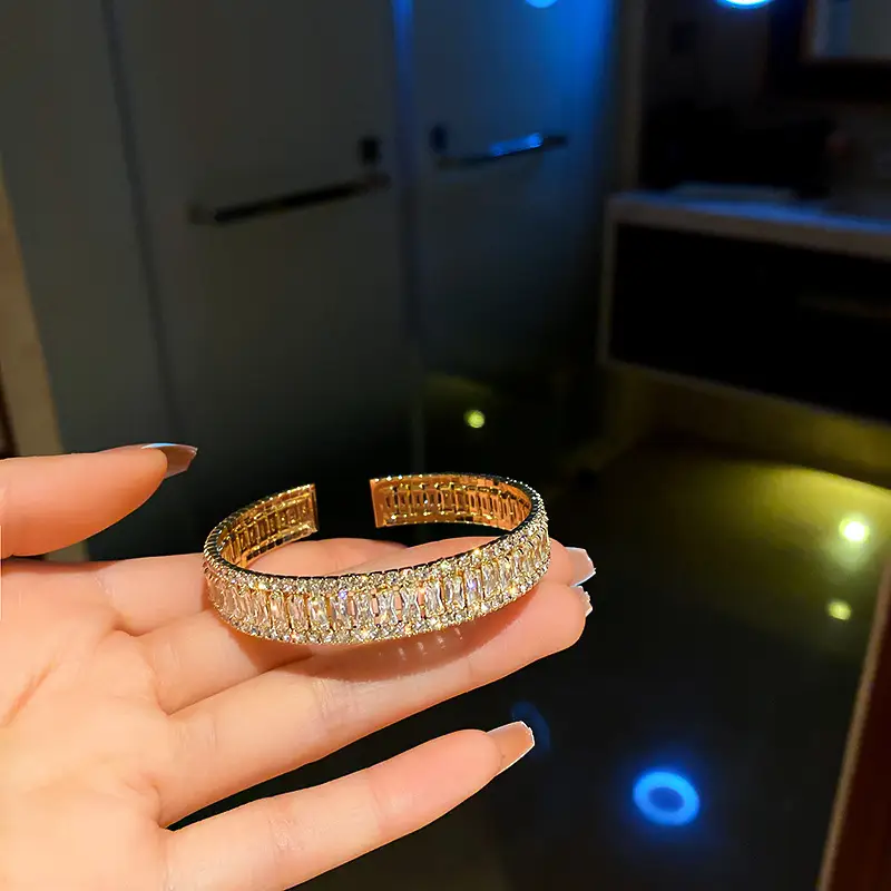 Rose Gold Zircon Bracelets Set for Women