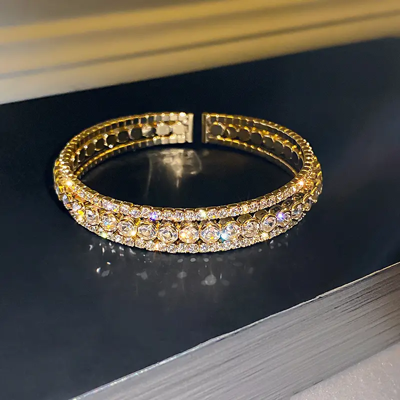 Rose Gold Zircon Bracelets Set for Women