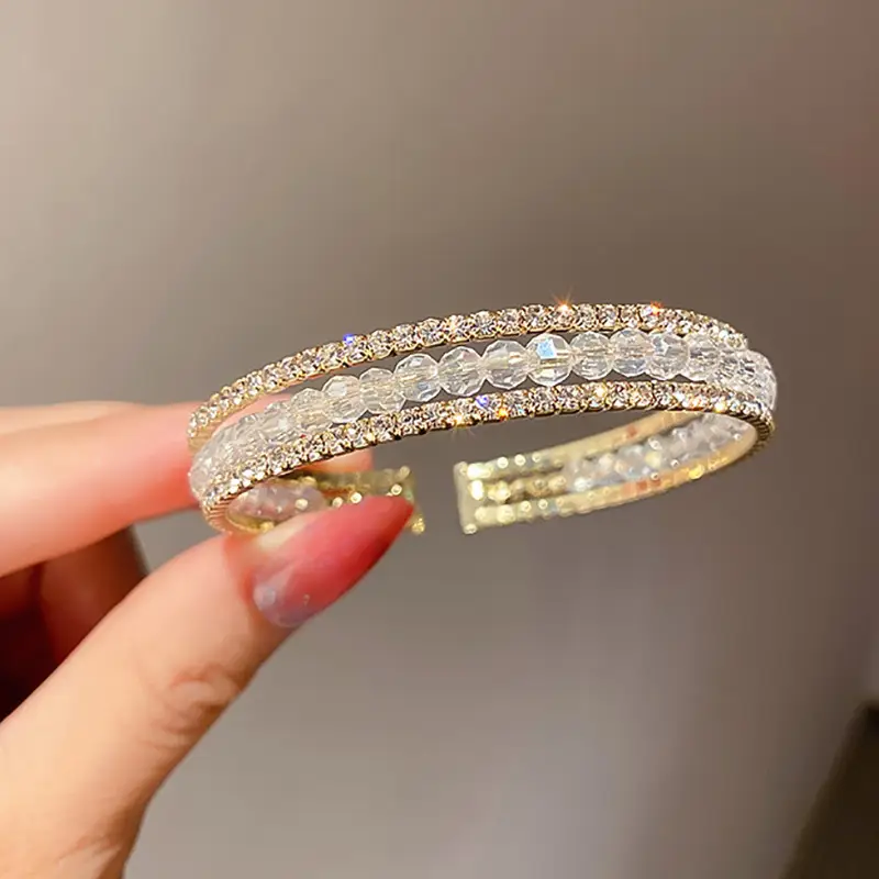 Rose Gold Zircon Bracelets Set for Women