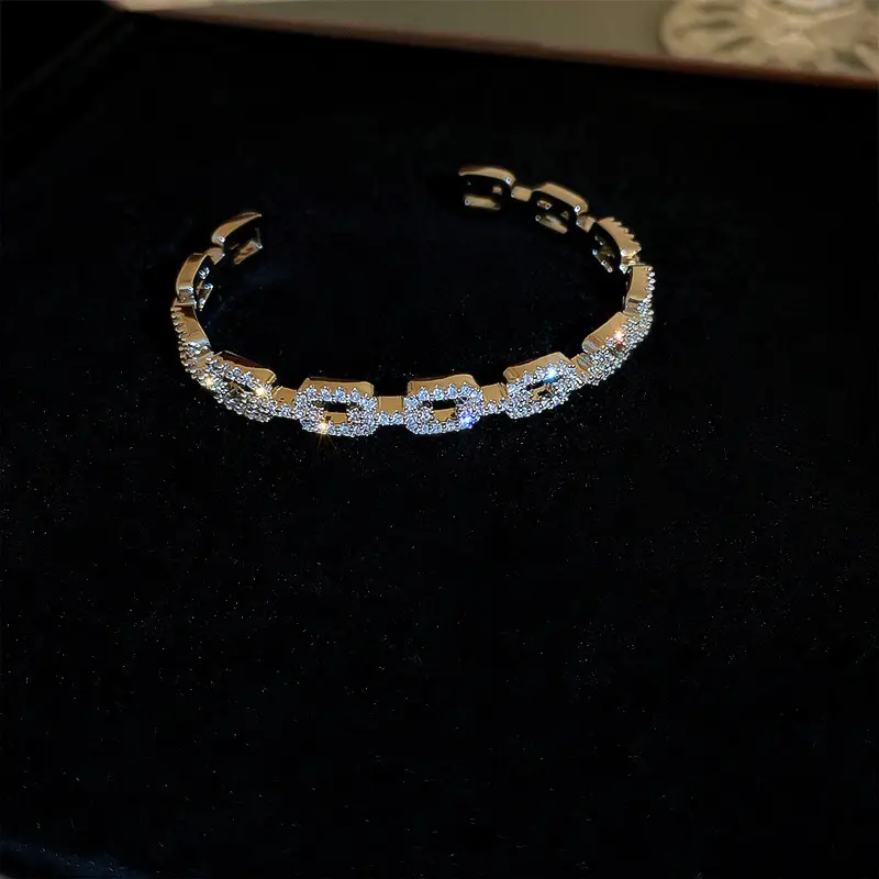 Rose Gold Zircon Bracelets Set for Women
