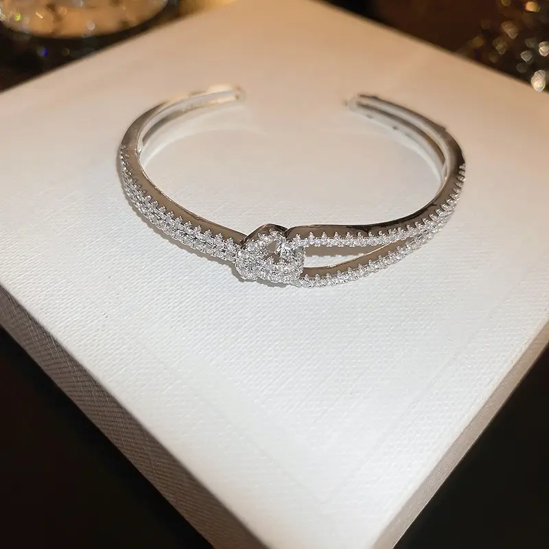 Rose Gold Zircon Bracelets Set for Women