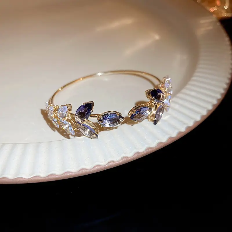 Rose Gold Zircon Bracelets Set for Women