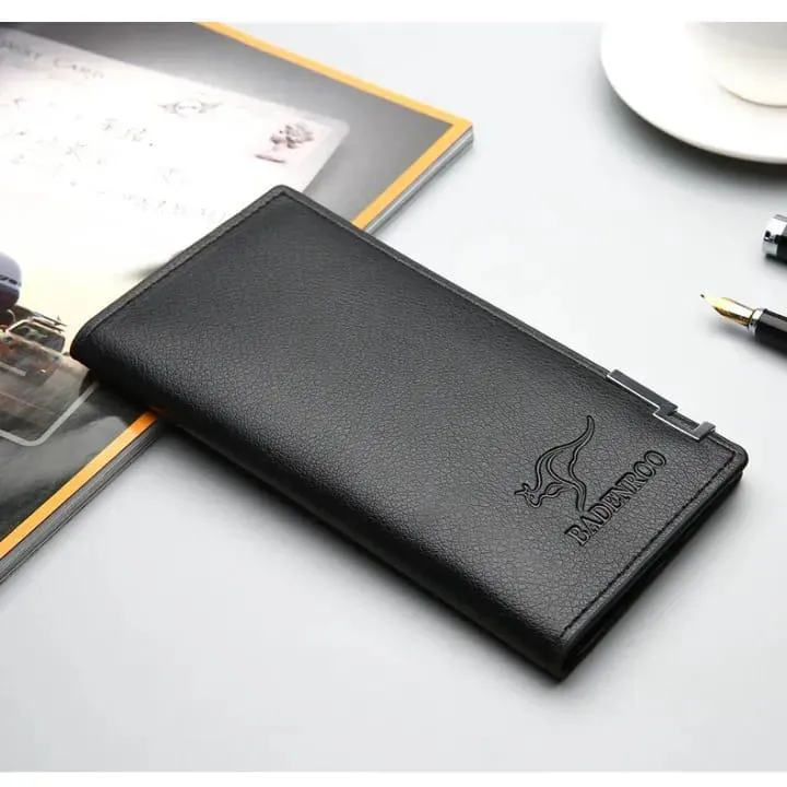 Men's PU Leather Long Wallet 9x18cm Lightweight