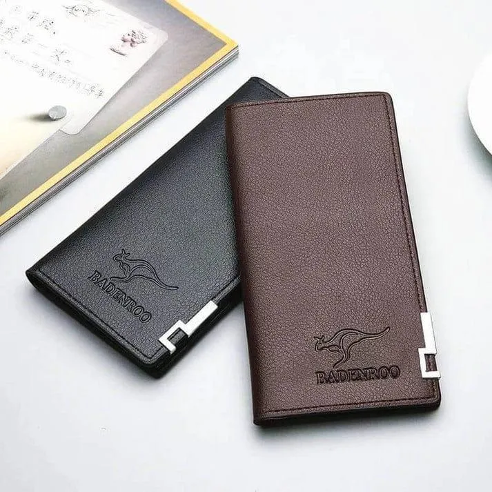 Men's PU Leather Long Wallet 9x18cm Lightweight