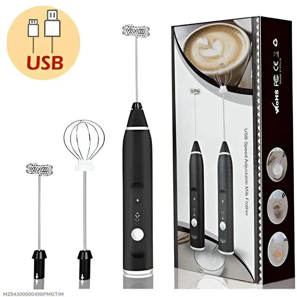 USB Rechargeable 2-in-1 Coffee Beater Black