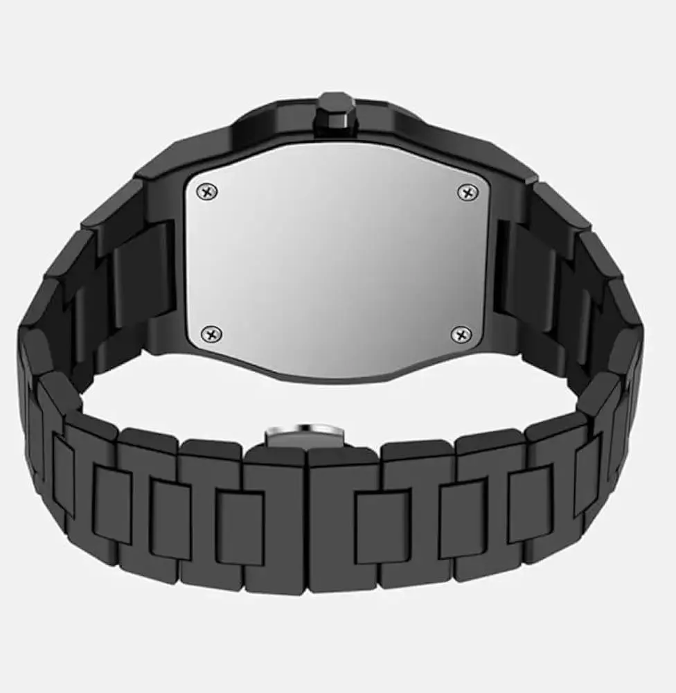 Men Carbon Fiber Black Arabic Aura Watch With Gift Box