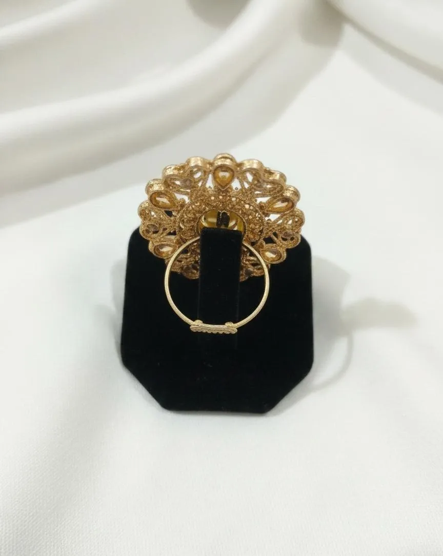 White Adjustable Ring for Wedding & Eid Wear