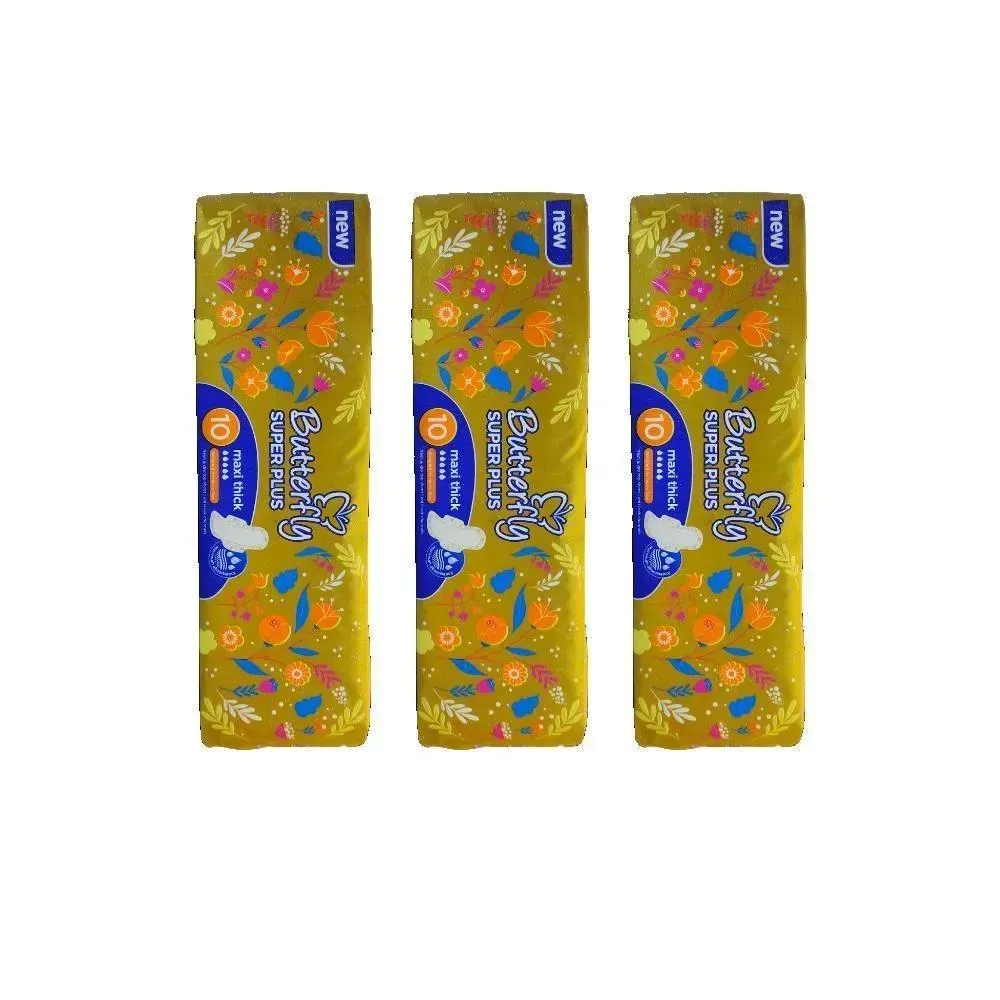 Butterfly Super Plus Maxi Thick Sanitary Pads 10 Pack