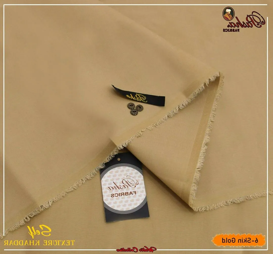 Men's Unstitched Khaddar Textured Suit Golden Winter