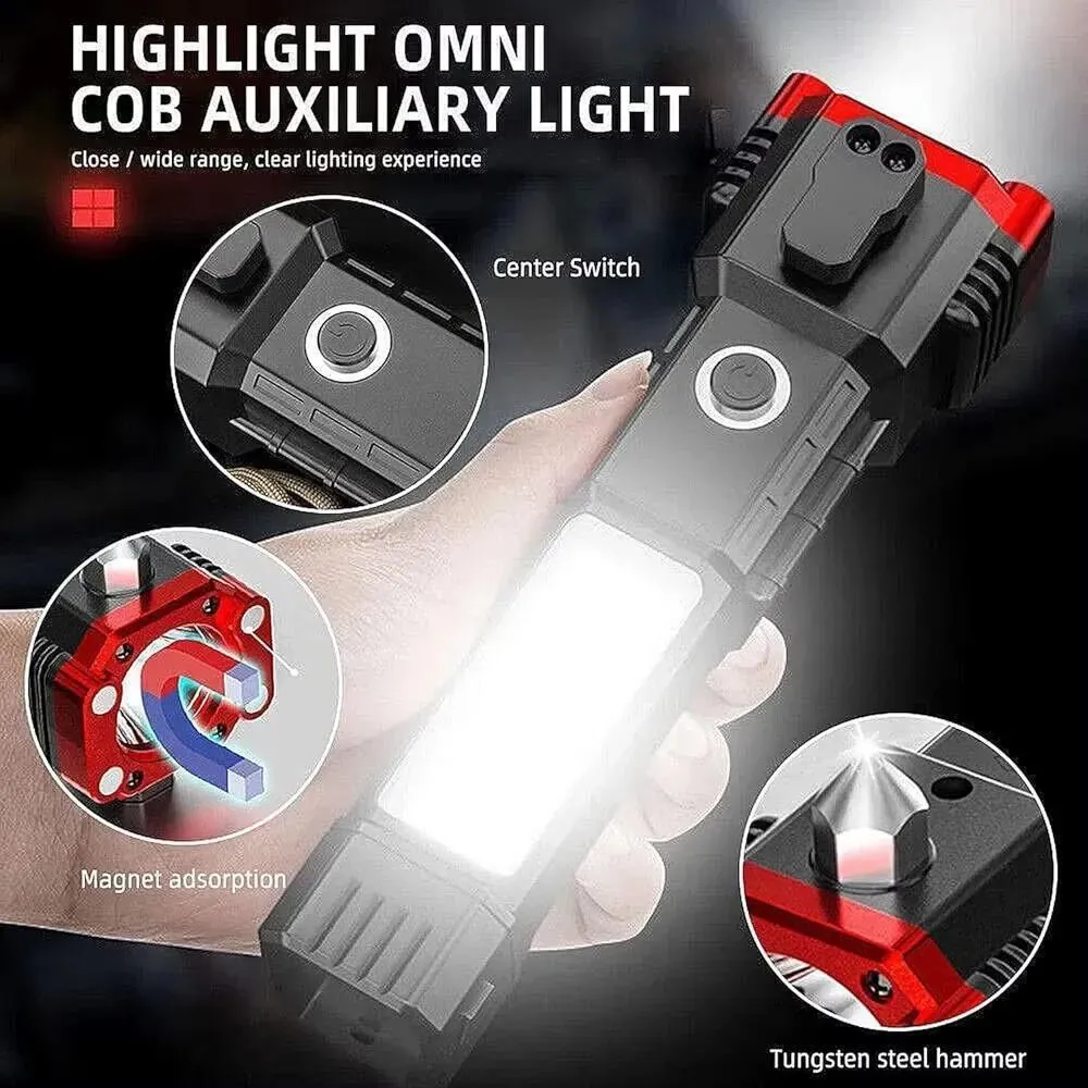 LED Rechargeable Hammer Torch for Home Office Outdoor Use