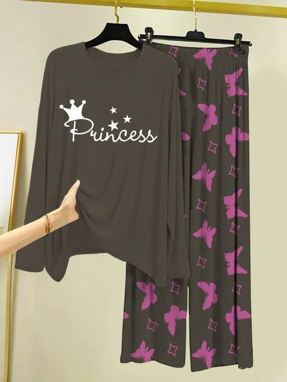 Princess Printed Night Suit Cotton Jersey Set