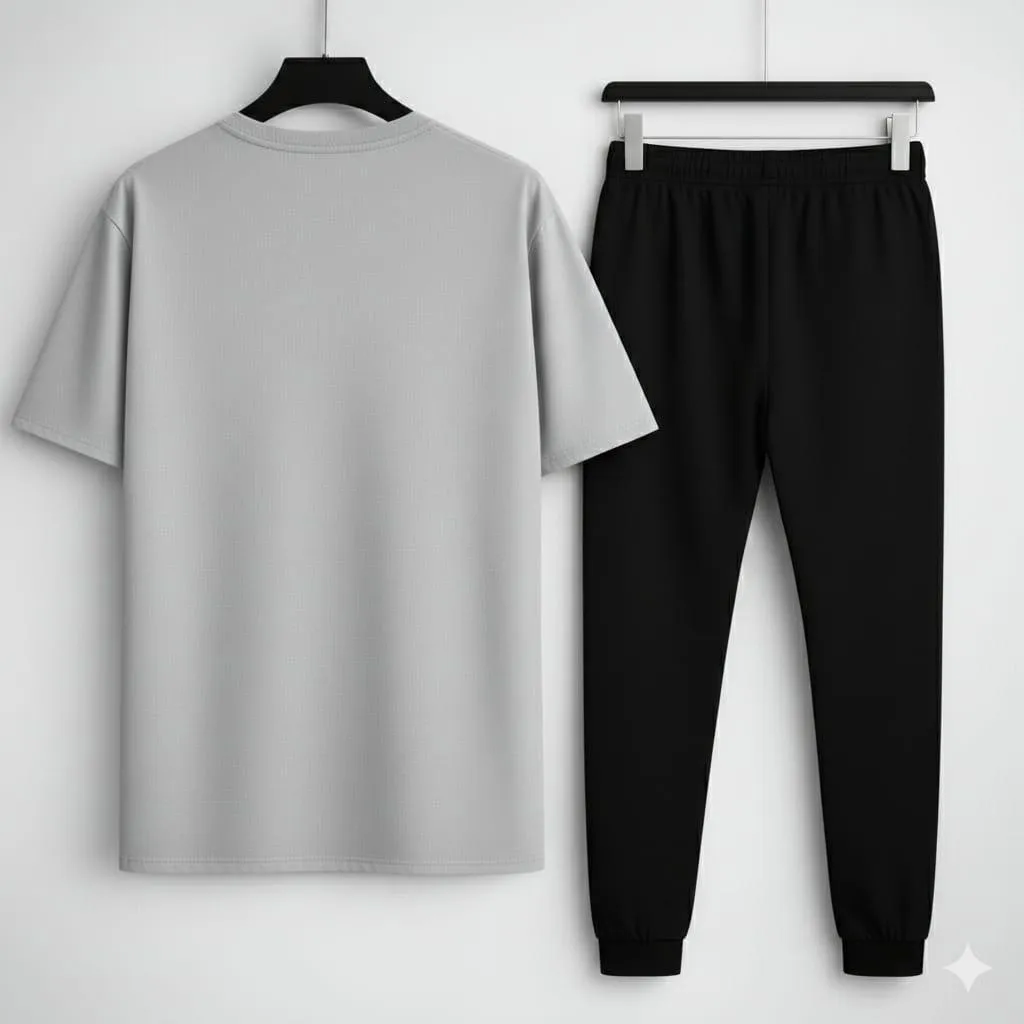 Men BMW Logo Grey Track Suit Set 2Pcs Polyester Pakistan