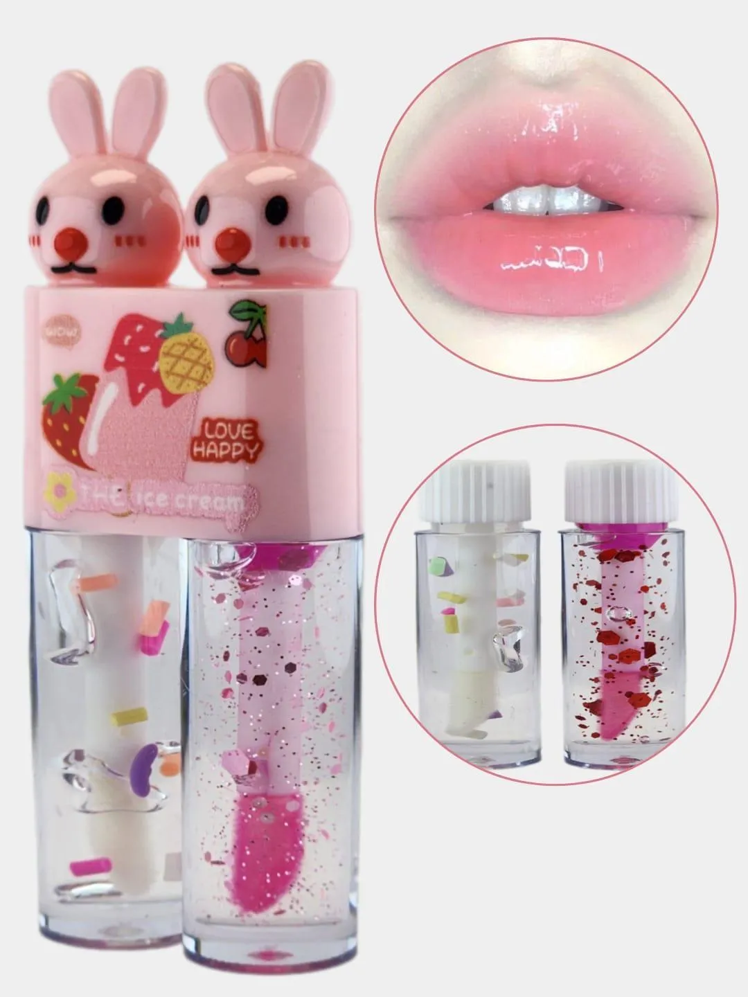 Hydrating 2-in-1 Lip Gloss Bunny Design 30g