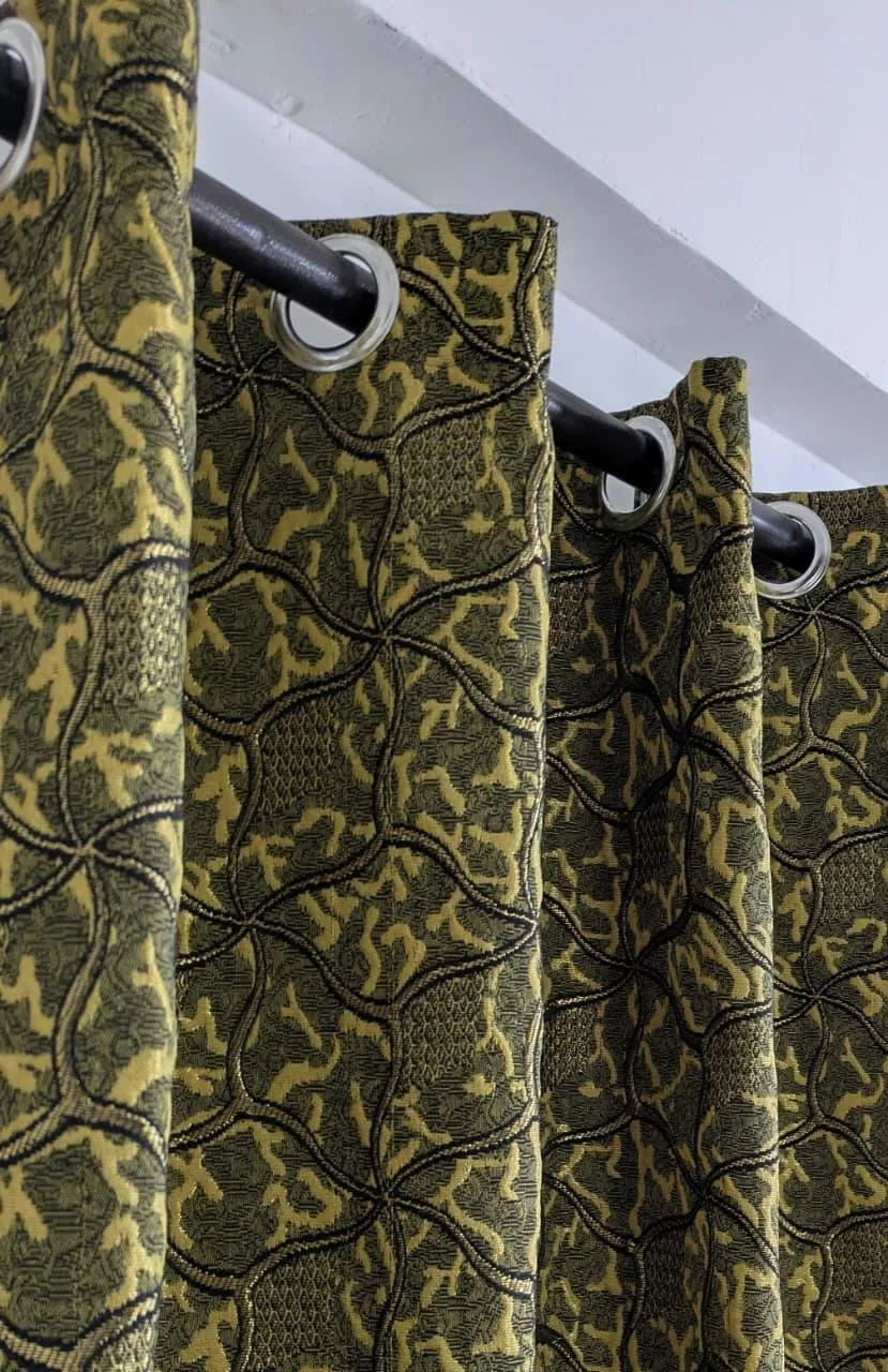 Premium Jacquard Curtains Multicolor Double Sided 96"