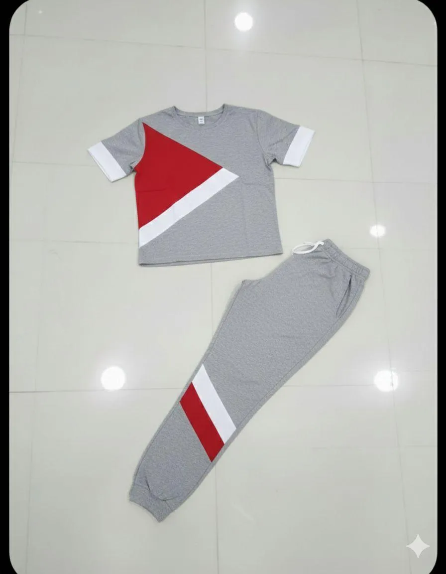 Women Grey Jersey Tracksuit 2 Pcs Medium to XL