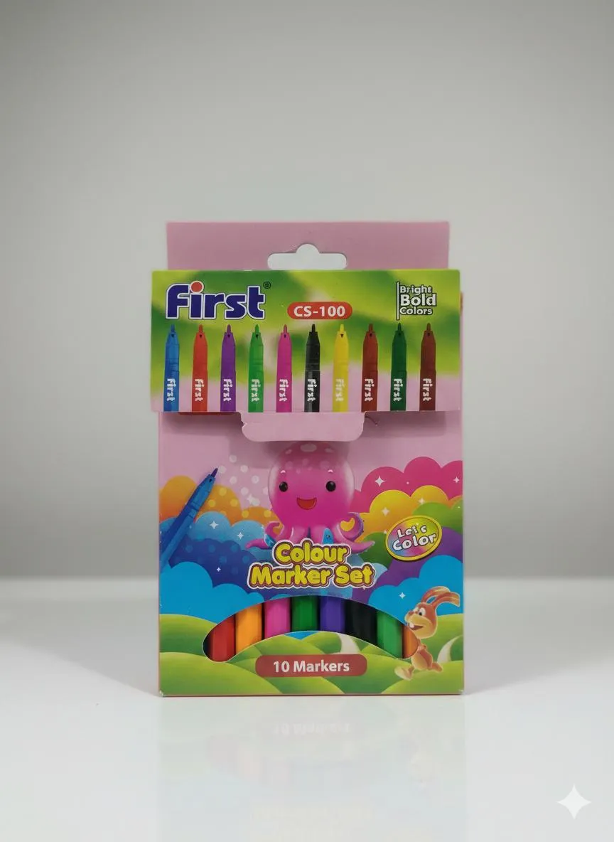 10 Pcs Multicolor Markers Set for Kids ABS Plastic