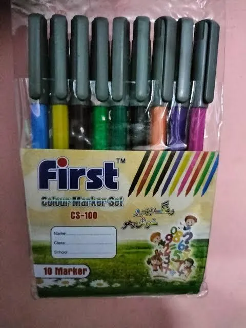 10 Pcs Multicolor Markers Set for Kids ABS Plastic