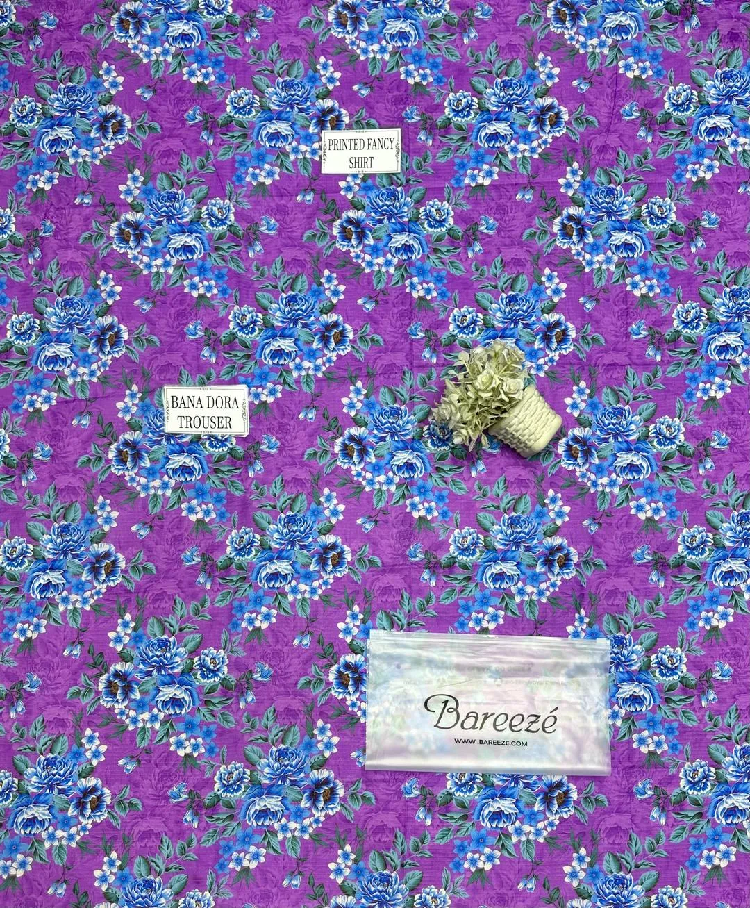 Purple Floral Printed 2-Piece Suit for Women