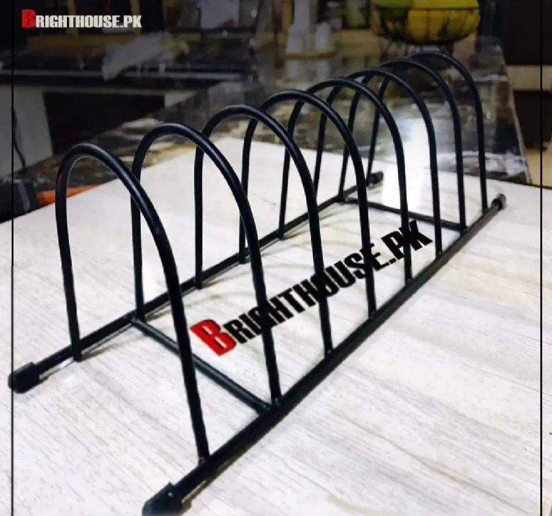 Black Iron Plate Rack for Kitchen Storage