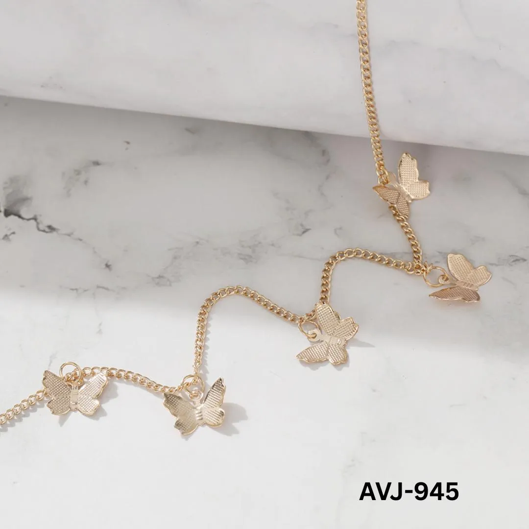 Korean Butterfly Necklace Gold Silver Alloy Daily Wear