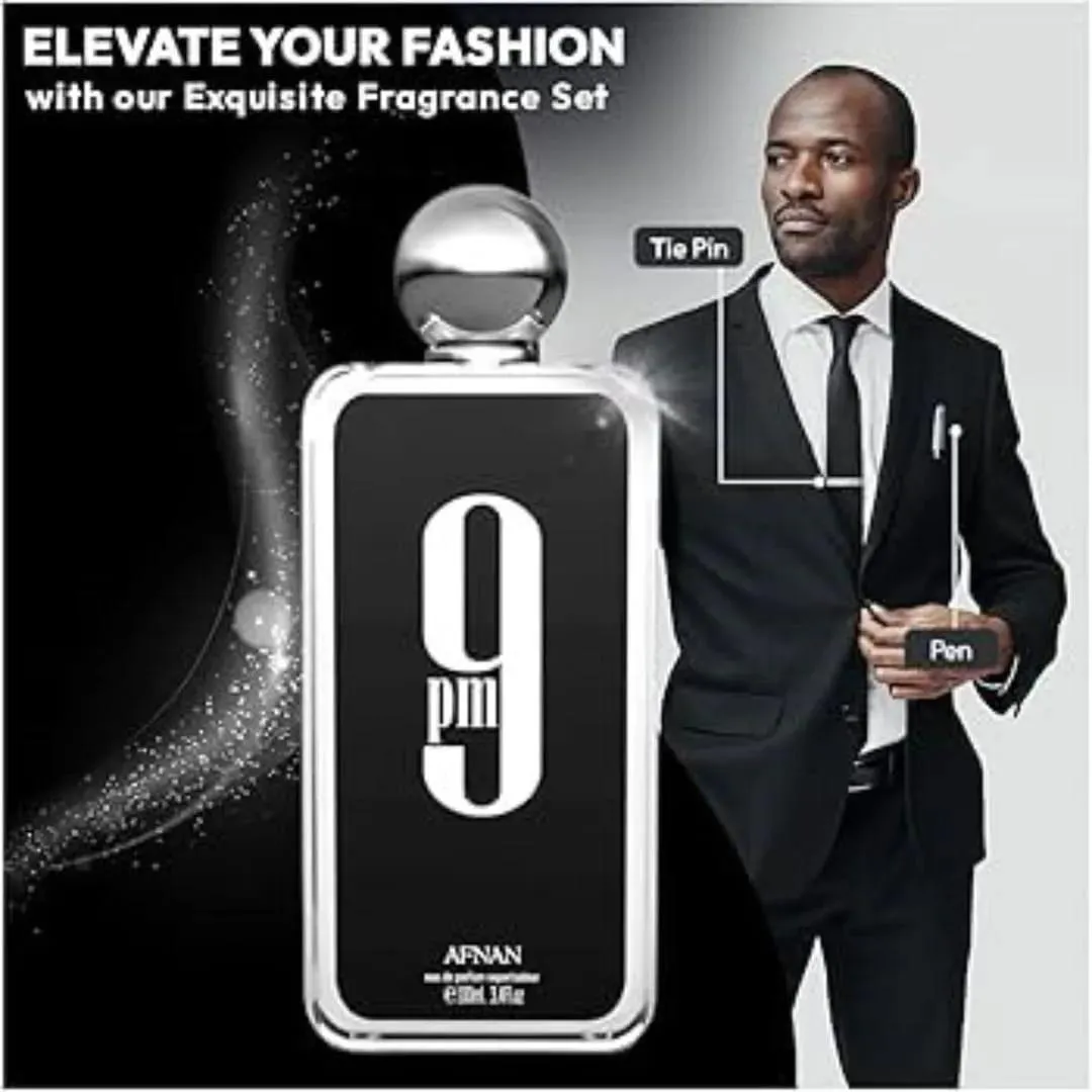 9 Pm By Afnan Men Perfume 100Ml Black Bottle Oriental