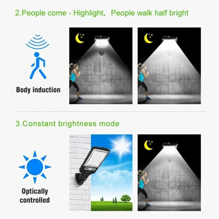 Intelligent Motion Sensor Solar Wall Lamp 200mAh Multicolor