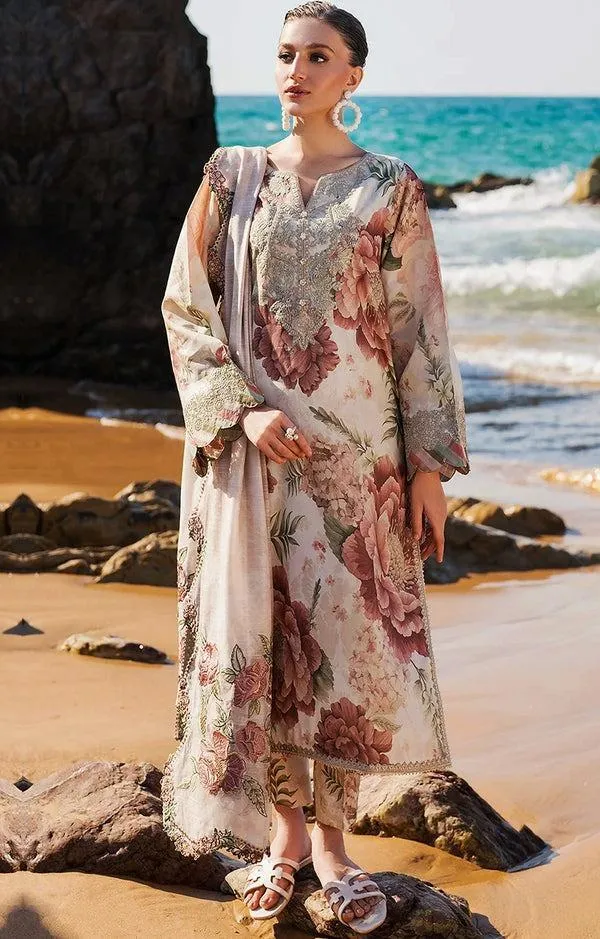 Women's 3P Lawn Floral Gown Set Multicolor