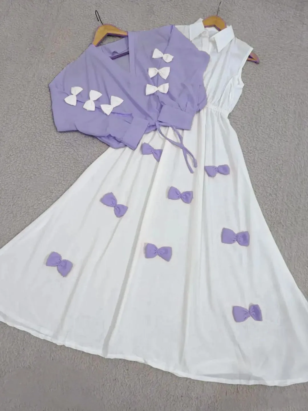 Georgette Top & Maxi Set with Bow Stitch