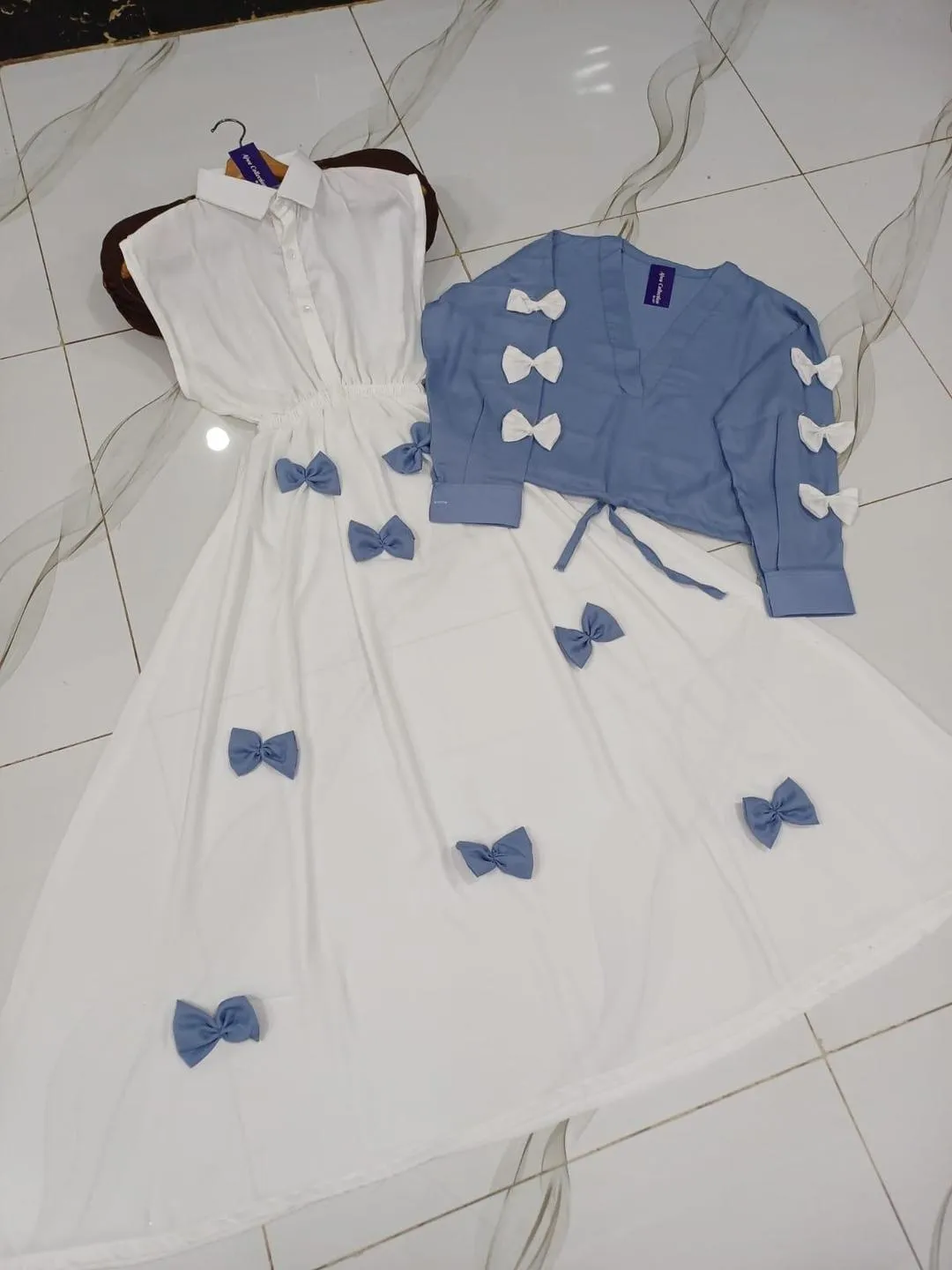 Georgette Top & Maxi Set with Bow Stitch