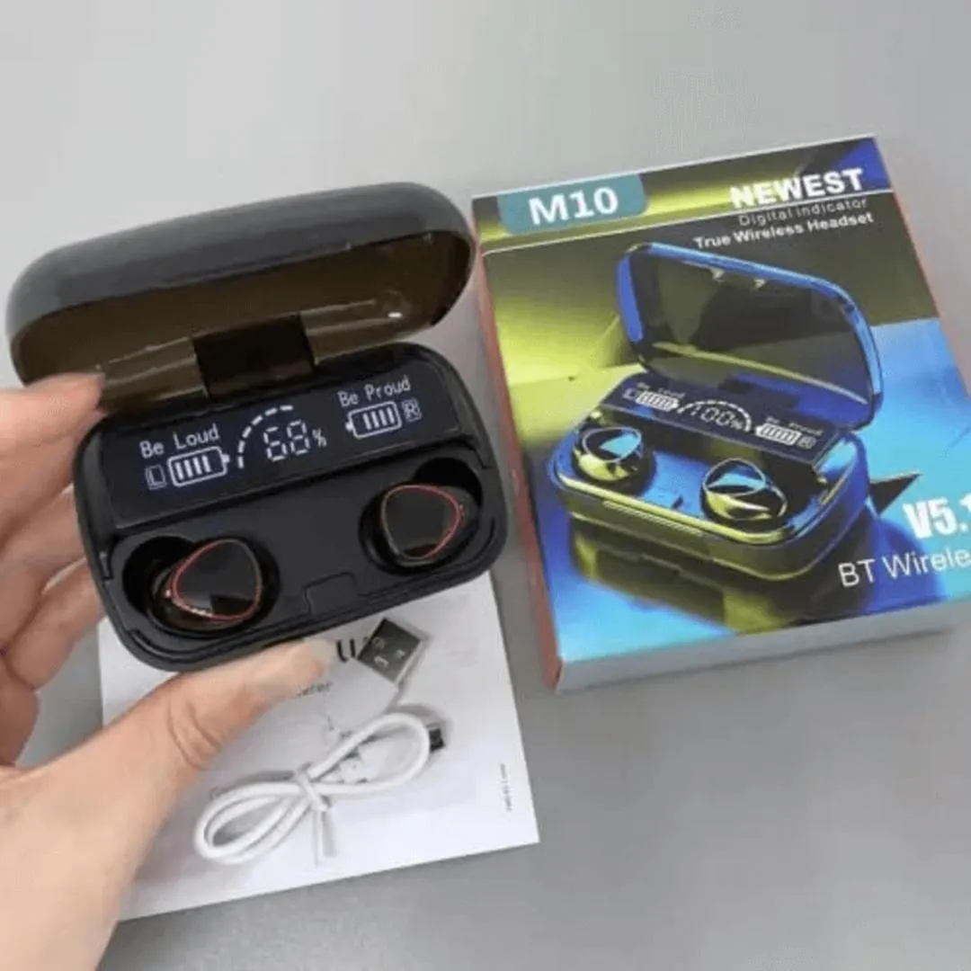 M10 Wireless Earbuds Bluetooth 5.1 Touch Control LED Power Display