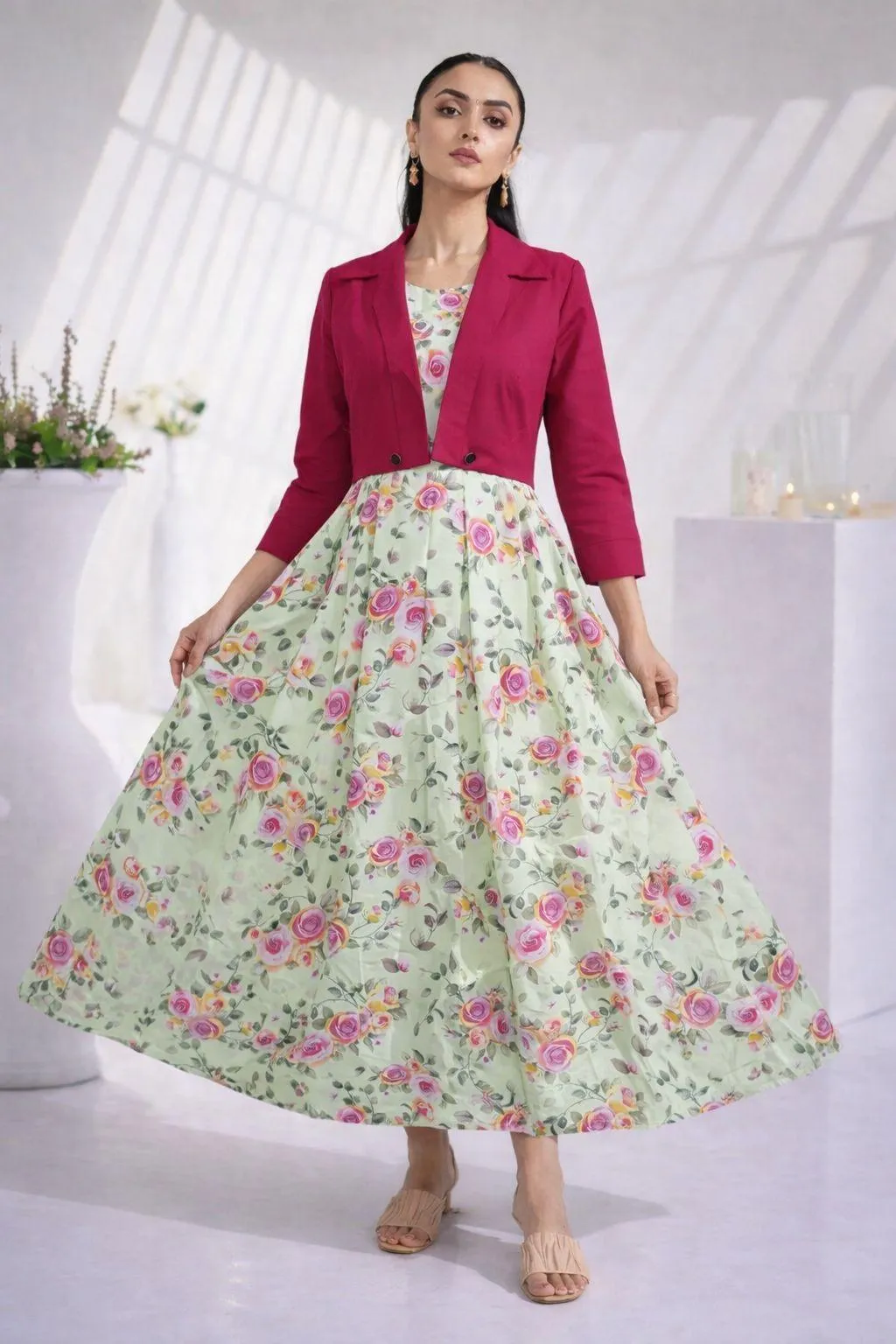 Ye Aik Nihayat Haseen Premium Floral Maxi Suit Two Piece
