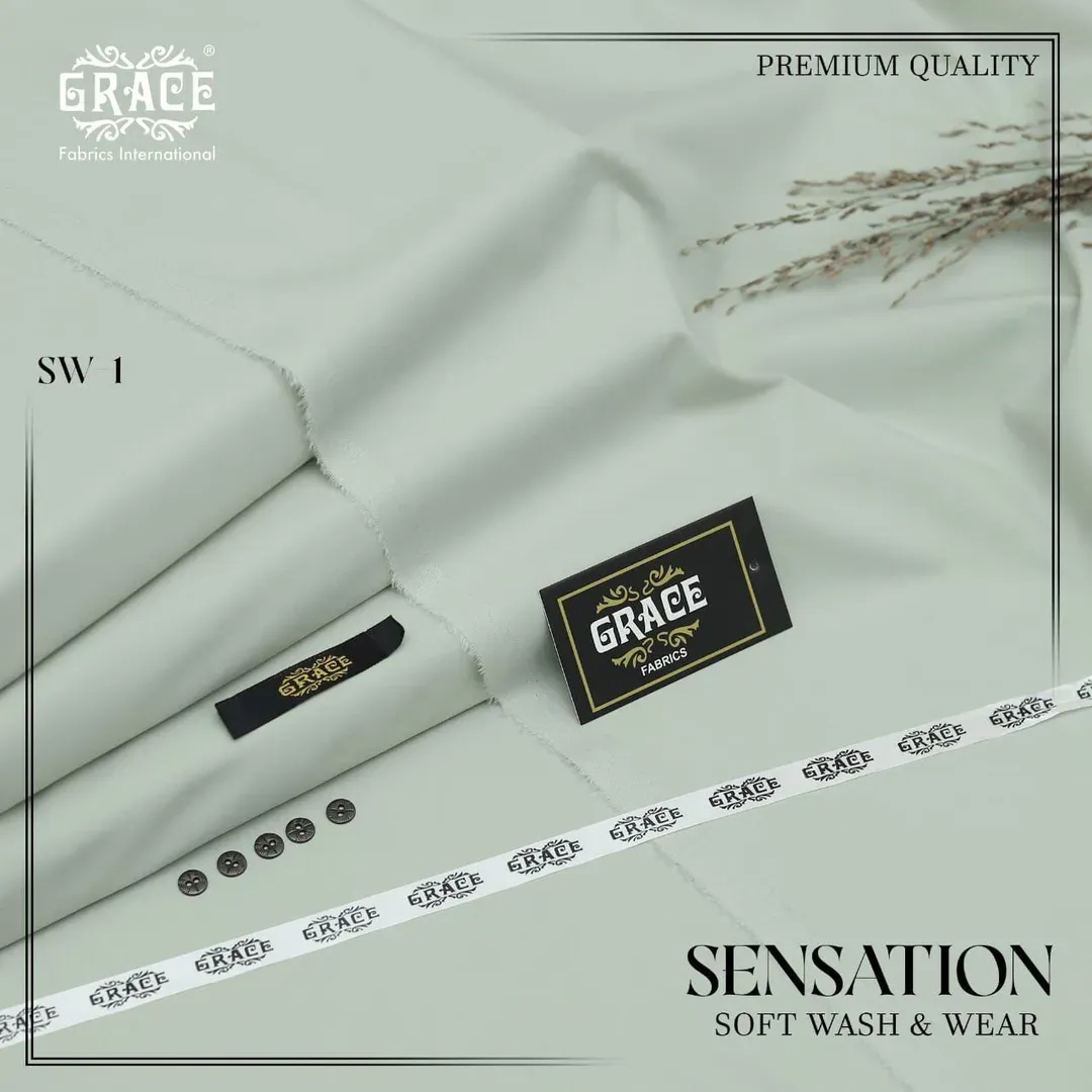 Men Green Wash & Wear Plain Suit All Season