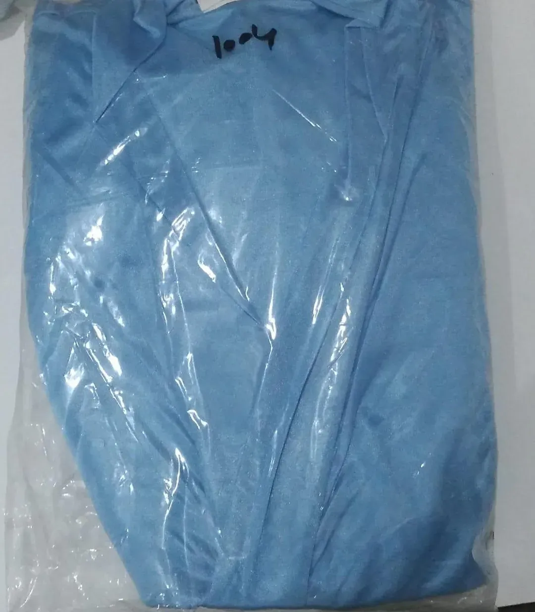 Blue Silk Lace Nightgown Set 4 Pcs V-Neck