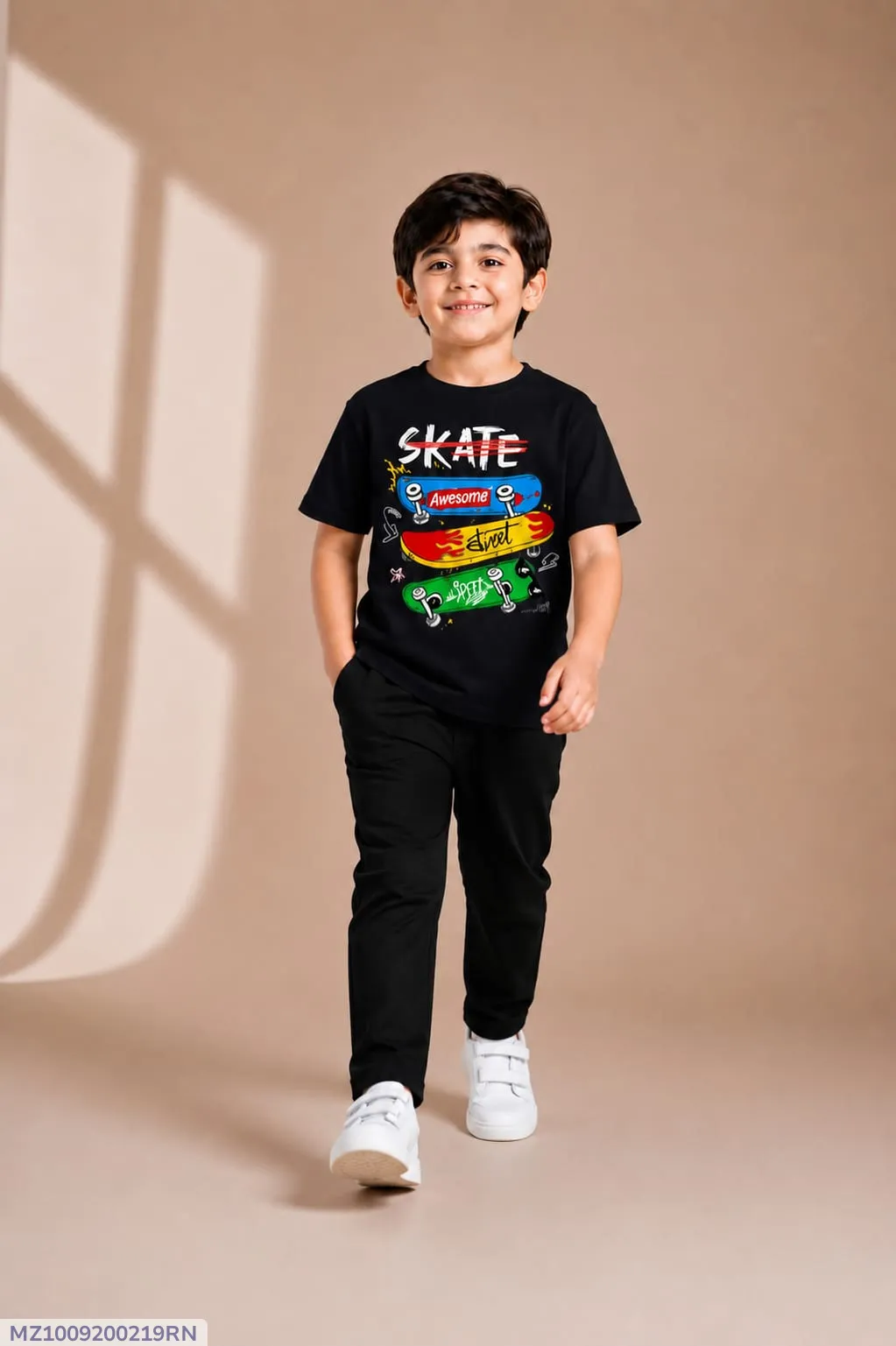 Kids Skate Graphic Track Suit Black 1-12Y