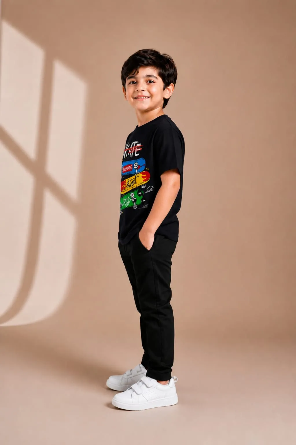 Kids Skate Graphic Track Suit Black 1-12Y