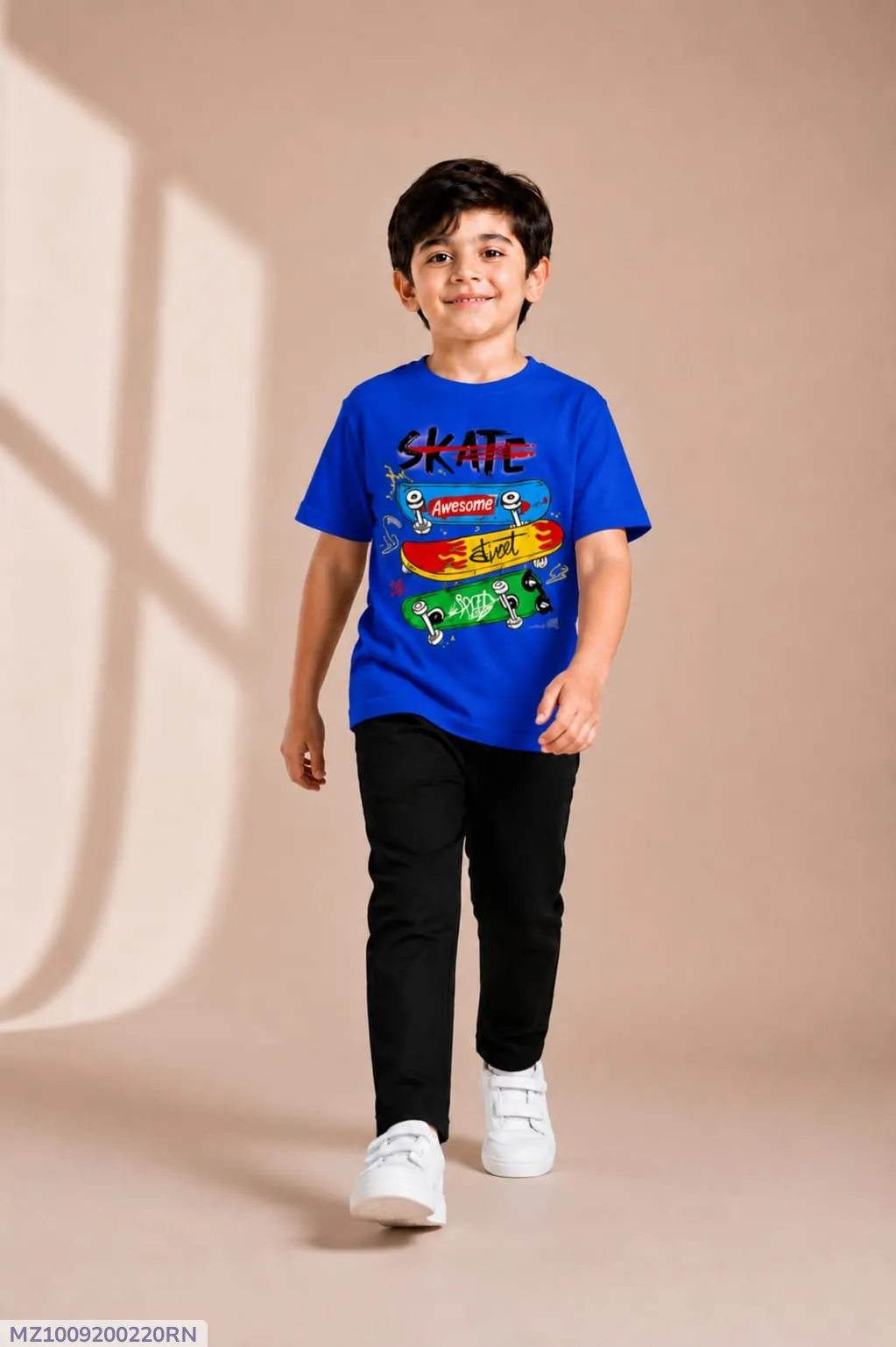 Kids Printed Track Suit Blue Black Summer Wear