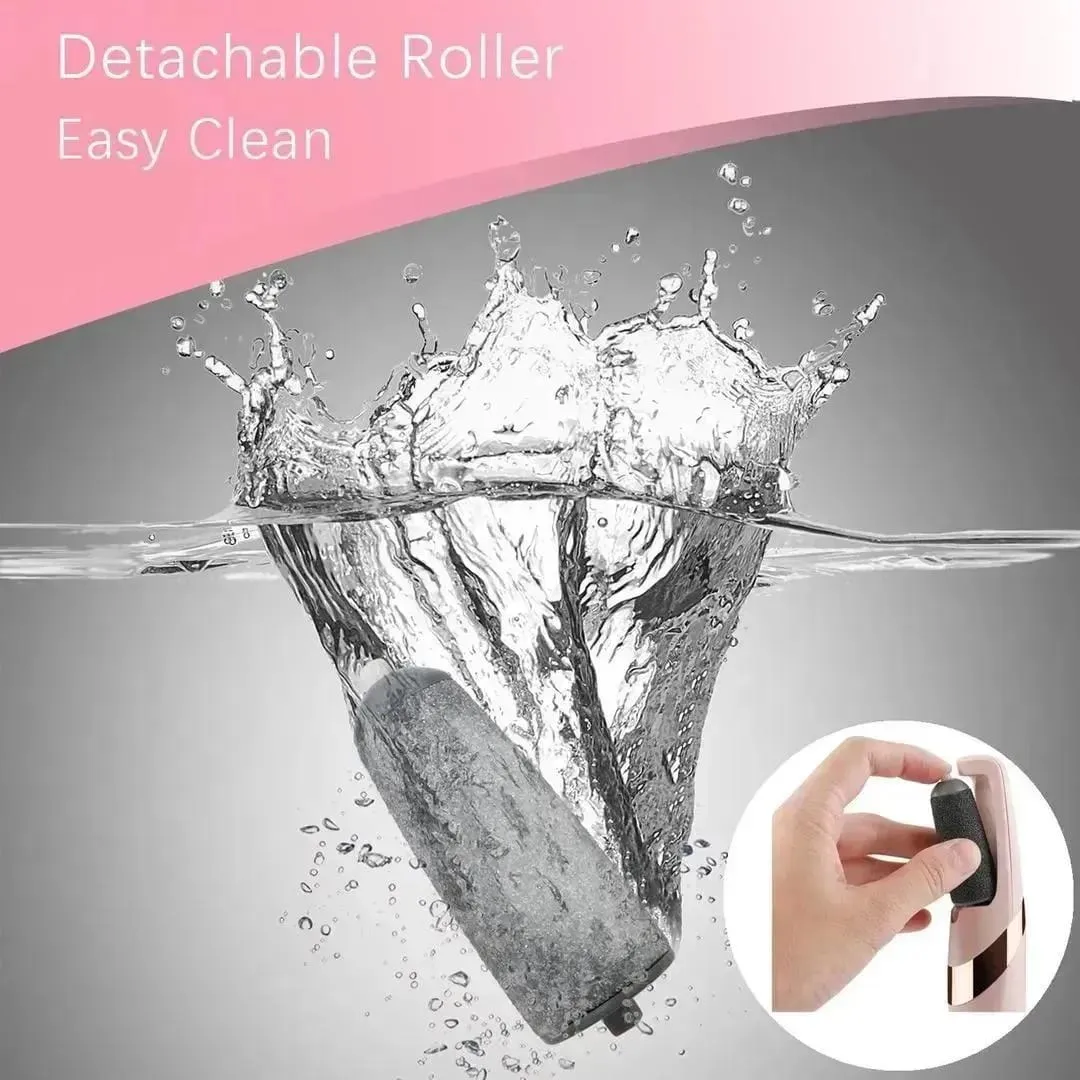 Electric Foot Scrubber with 6 Replacement Rollers