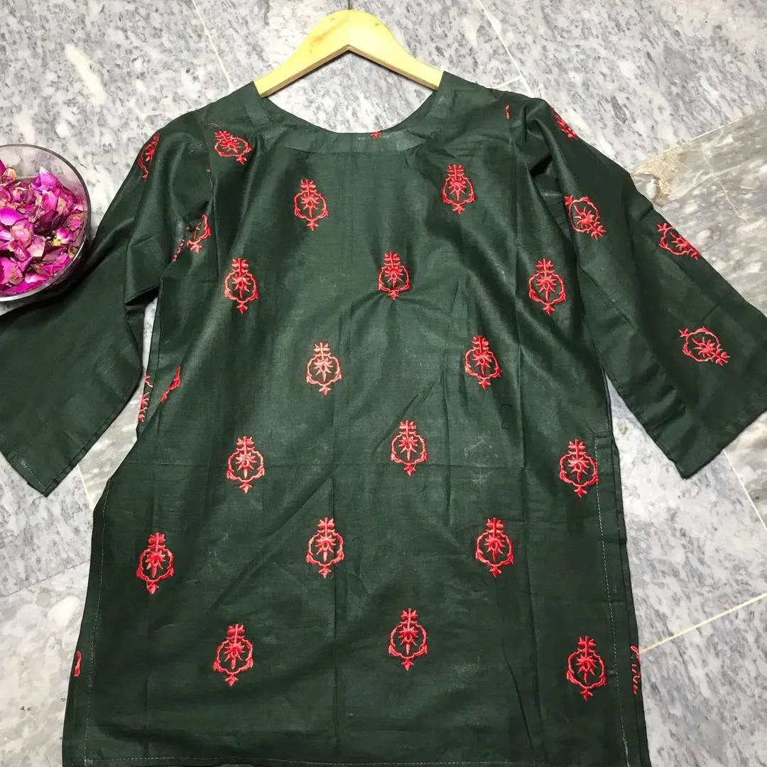 1 Pc Women's Stitched Lawn Embroidered Shirt