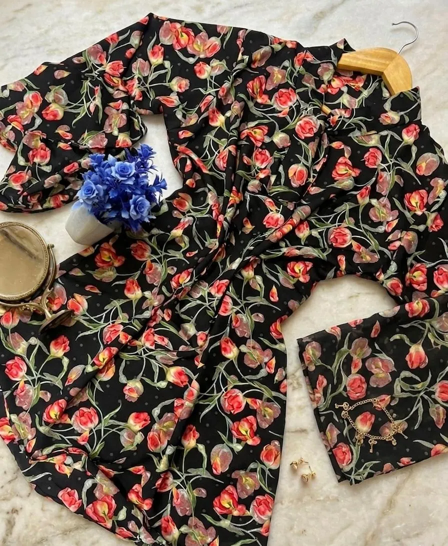 Chiffon Printed Top - Stylish Women's Stitched Wear 1 Pc