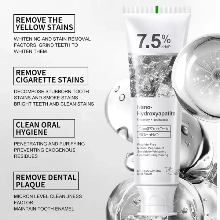7.5% Nano Hydroxyapatite Teeth Whitening Toothpaste 120GM
