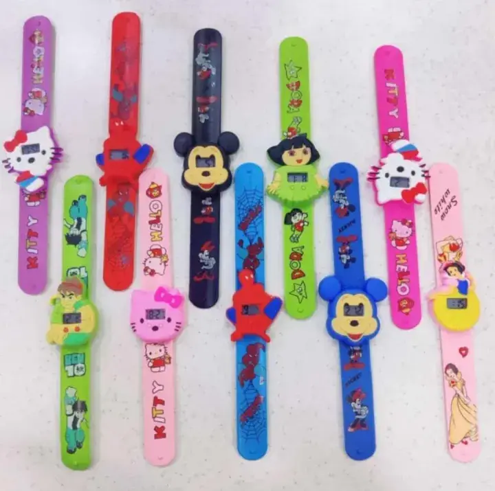 Stylish Kid's Printed Digital Watch - 1 Pc Multicolor Elegance (Random)