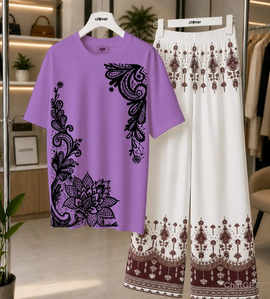 2 Pcs Women's Stitched Jersey Printed Night Suit