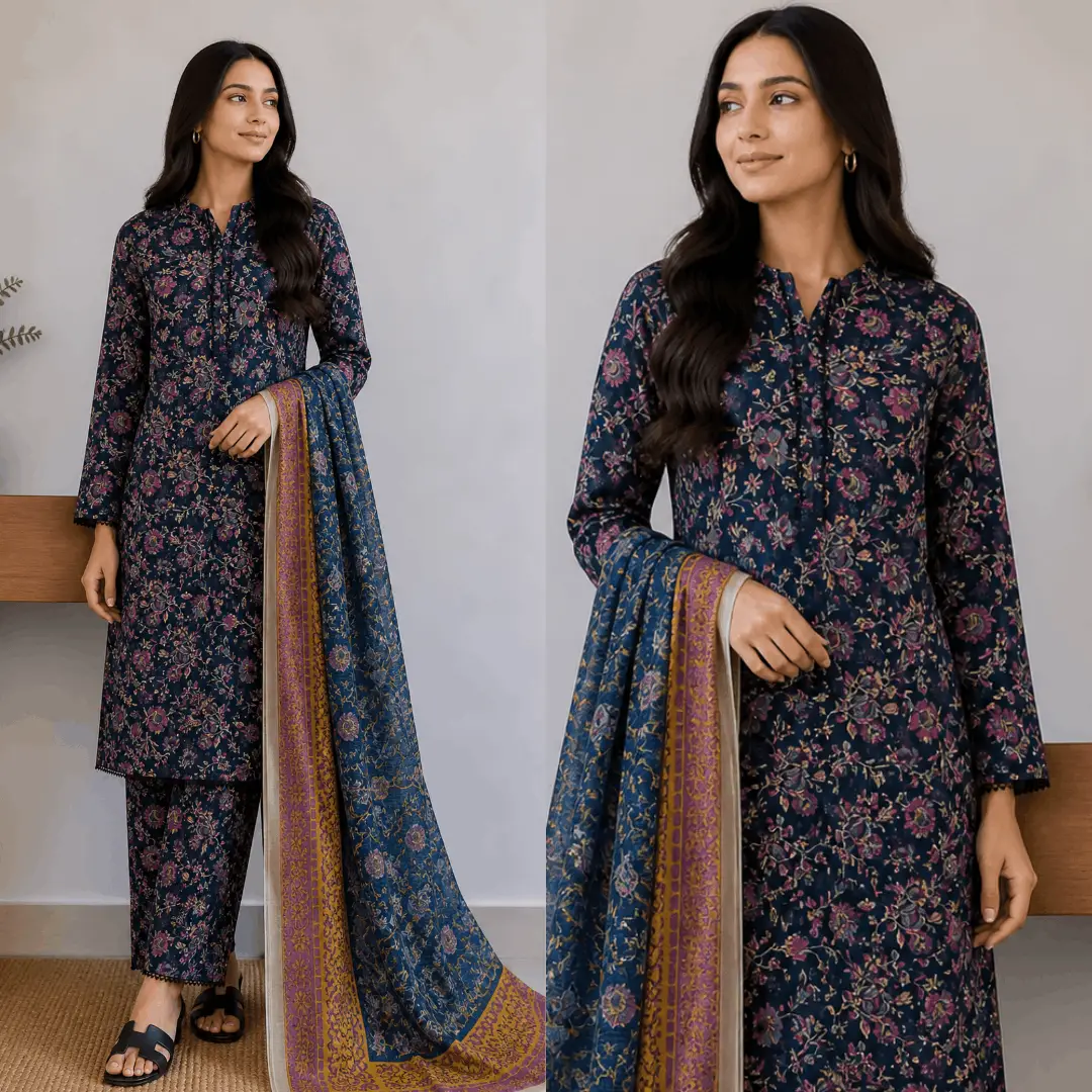 3 Pcs Women's Stitched Lawn Digital Print Suit