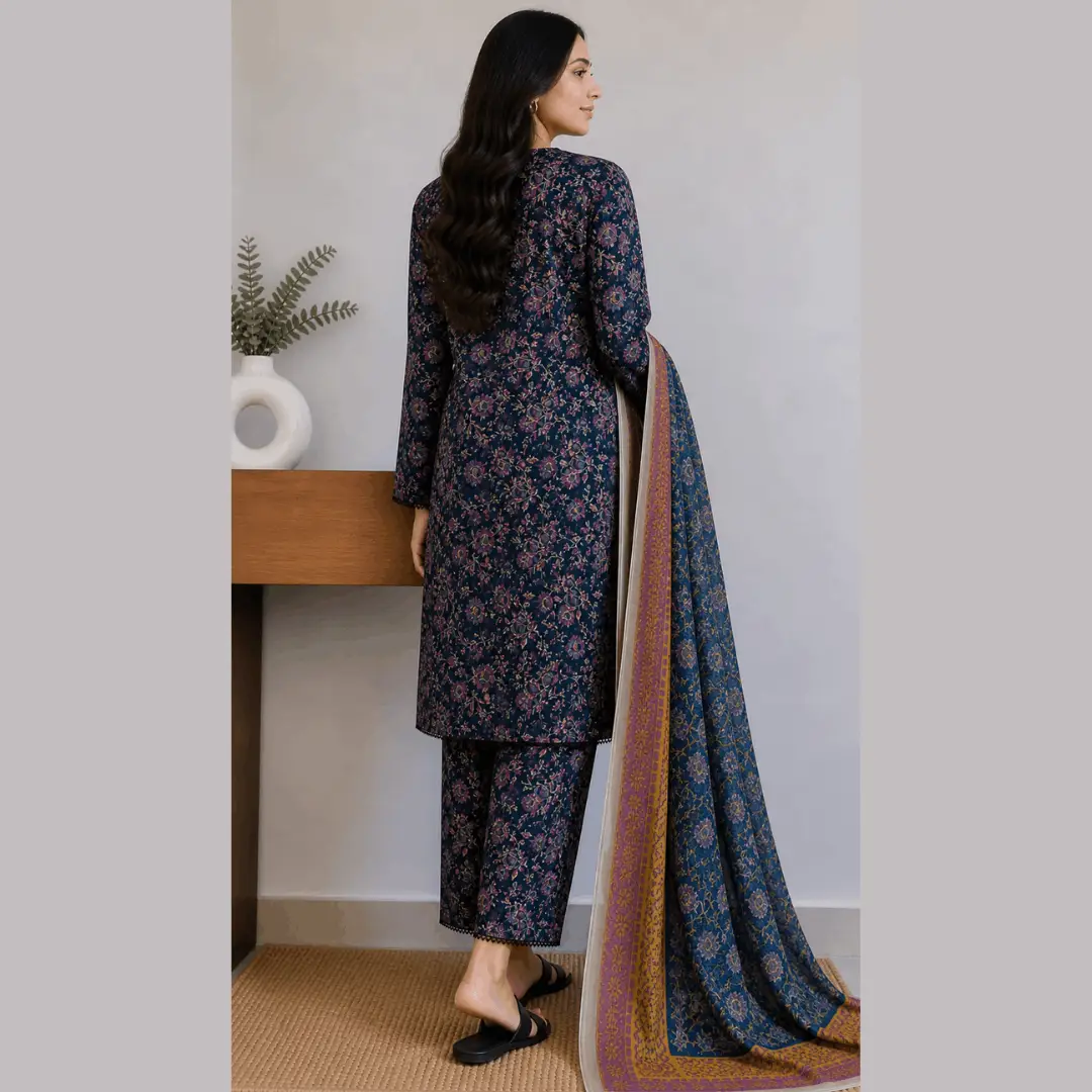 3 Pcs Women's Stitched Lawn Digital Print Suit