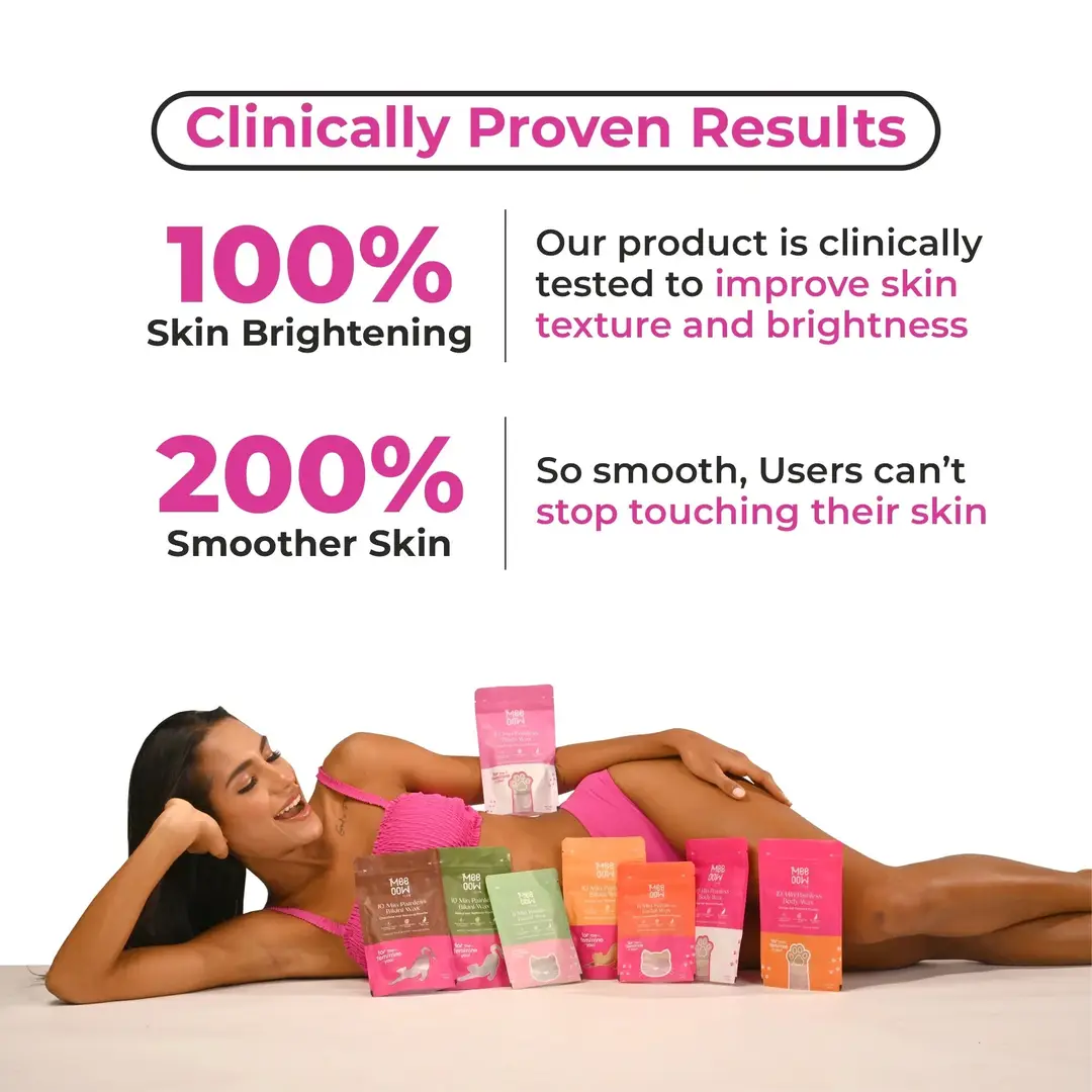 Meeoow Club 10 Min Painless Body Wax Orange Hair Removal Powder for Women