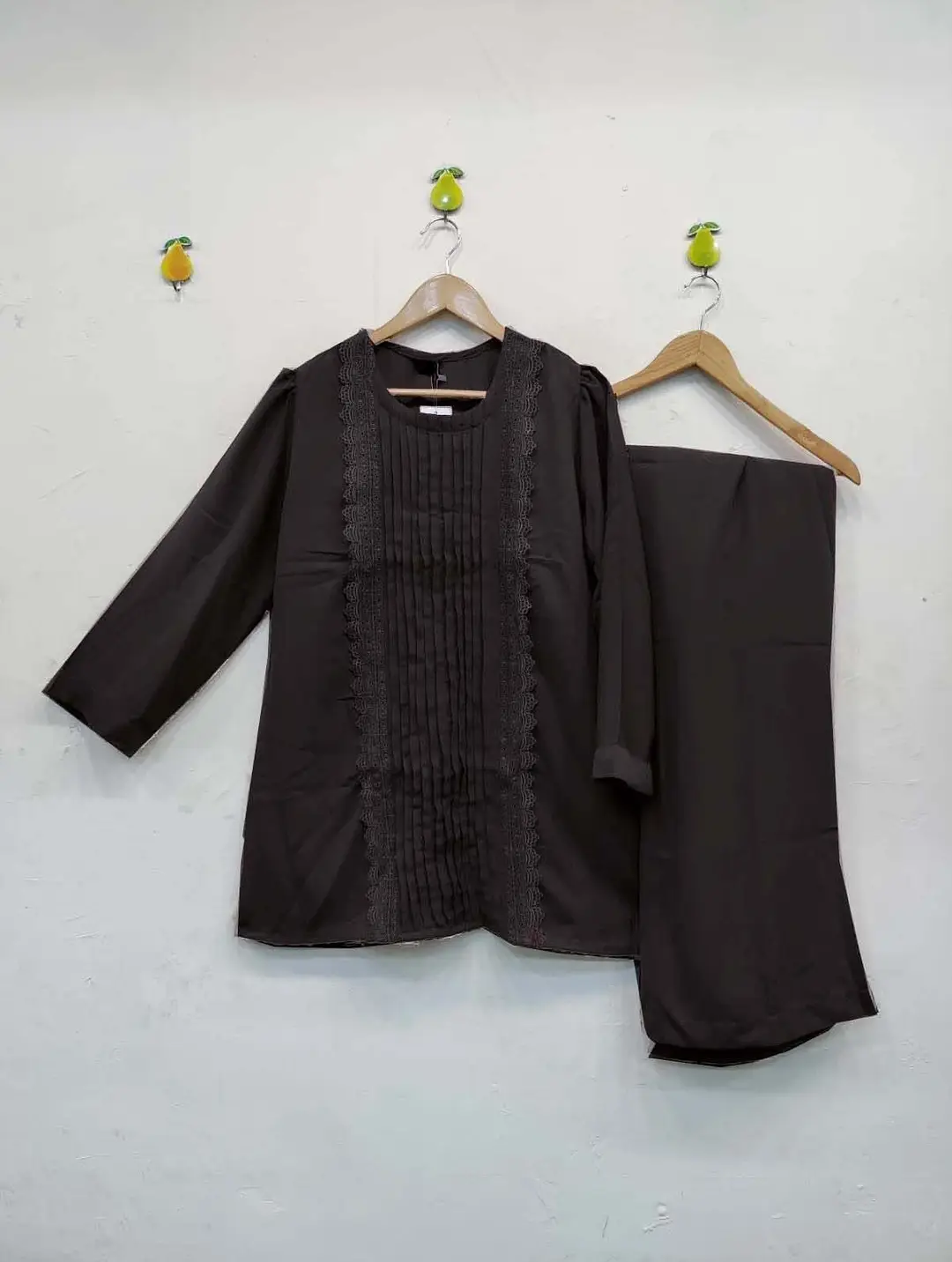 2 Pcs Women's Stitched Georgette Plain Shirt And Trouser